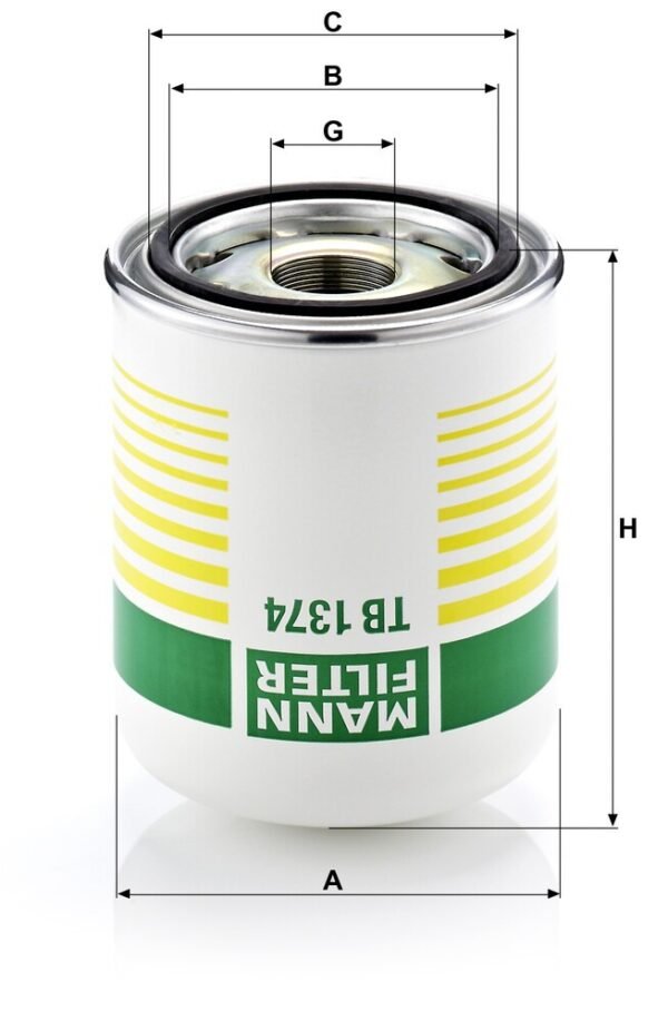 ⁦فلتر مجفف خزانات MANN اكتروس MB, F2000, MP1 - TB 1374 x⁩ - الصورة ⁦3⁩